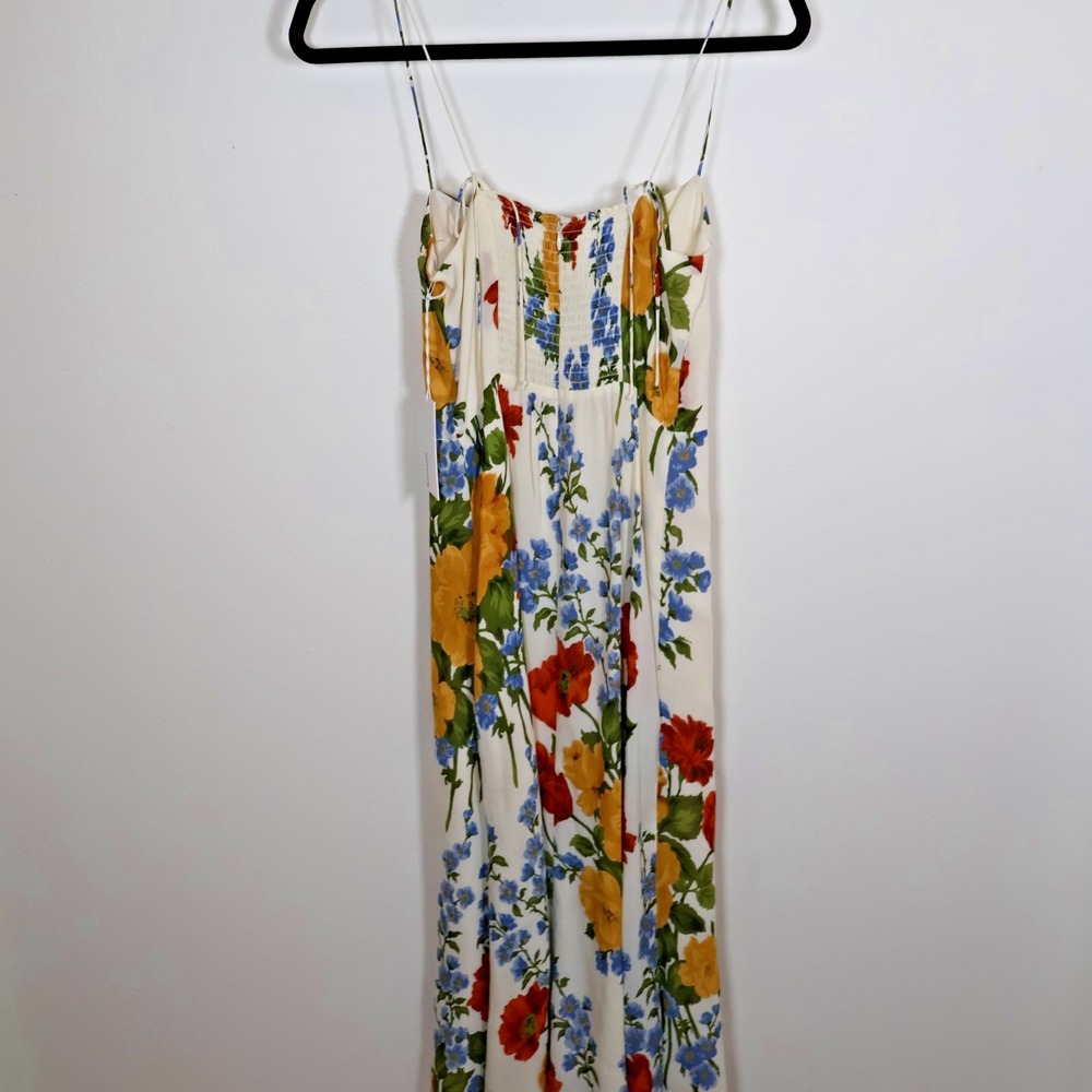 Reformation Dress Size 6 Juliette White Red Floral Formosa - Picture 10 of 13